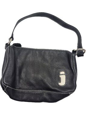 Y2K Wilsons Leather Maxima Monogram J Initial Black Shoulder Bag Handbag Purse